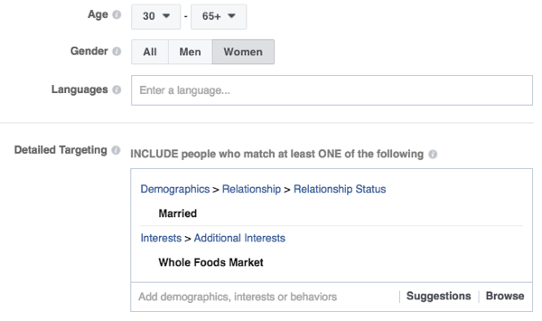 Funcțiile de direcționare Facebook sunt solide.
