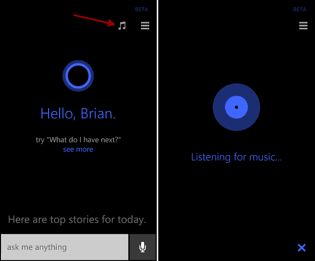 Utilizați Cortana pe Windows Phone 8.1 pentru a identifica melodii