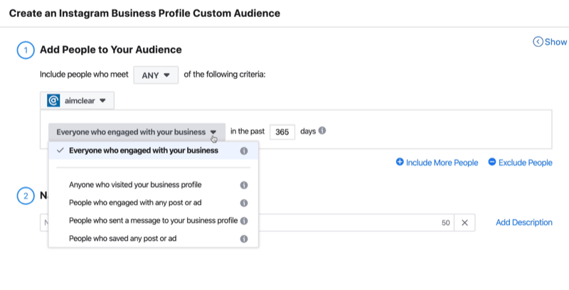 Creați o fereastră de publicitate personalizată pentru profilul de afaceri Instagram