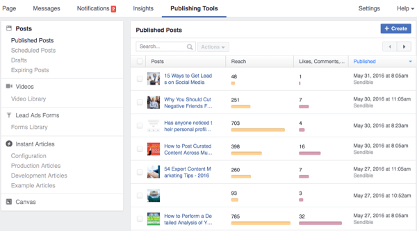 postări de instrumente de publicare pe facebook