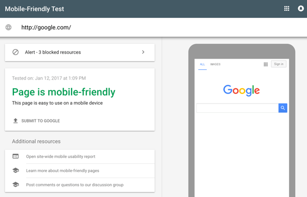 De asemenea, testați cât de prietenos este site-ul dvs. mobil.