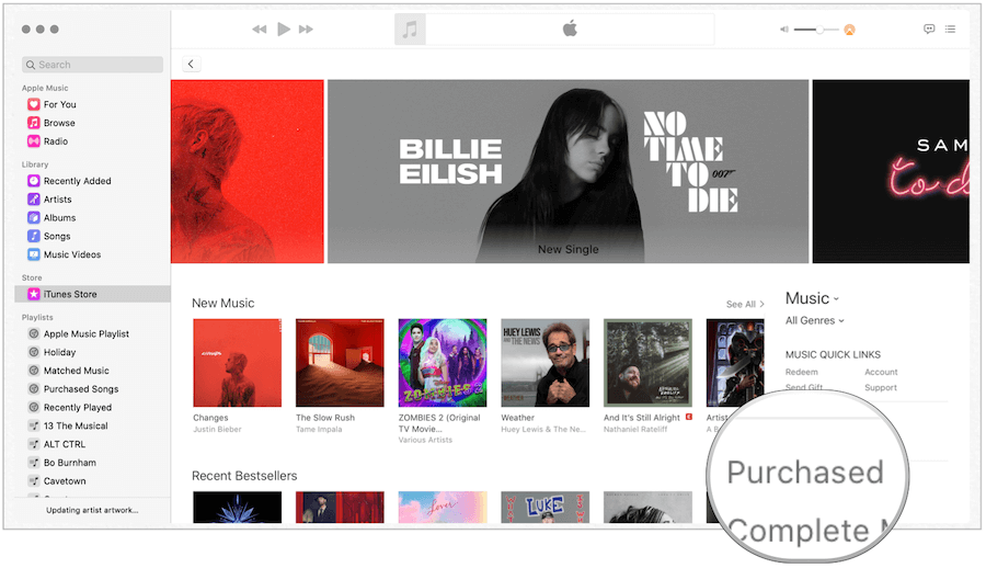 iTunes cumpărat de pe Mac