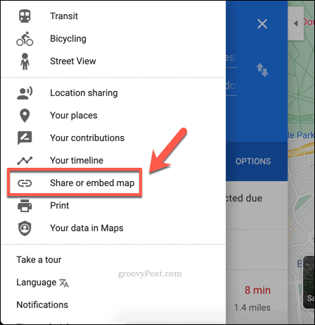 Crearea unui link de partajare Google Maps