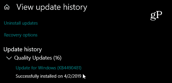 Actualizare cumulată Windows 10 KB4490481