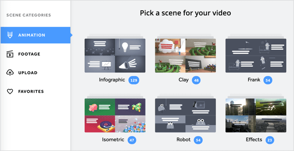 Puteți adăuga o varietate de animații și înregistrări video la videoclipul dvs. Biteable.