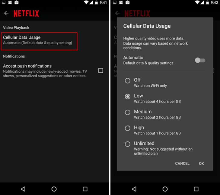 Limitați utilizarea datelor Netflix pe Android sau iPhone pentru a evita taxele suplimentare