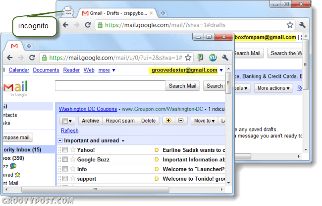 Cum să vă conectați la mai multe conturi pe orice site web, folosind Incognito de la Chrome