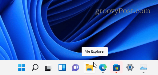 Bara de activități cu pictogramă File Explorer