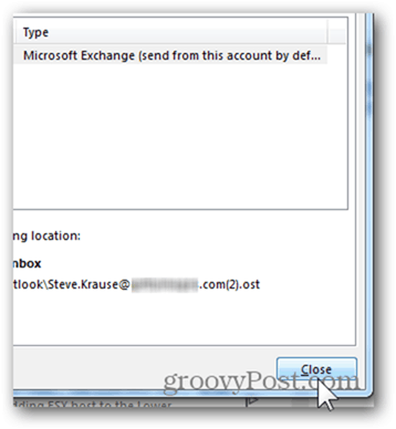 Adăugați Mailbox Outlook 2013 - Faceți clic pe Închidere