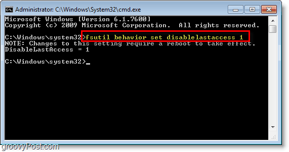 Captura de ecran de Windows 7 - cum să dezactivezi setarea
