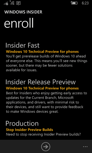 Previzualizare lansare Windows 10 Mobile Insider
