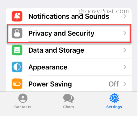 Setări de confidențialitate și securitate în Telegram pe iPhone
