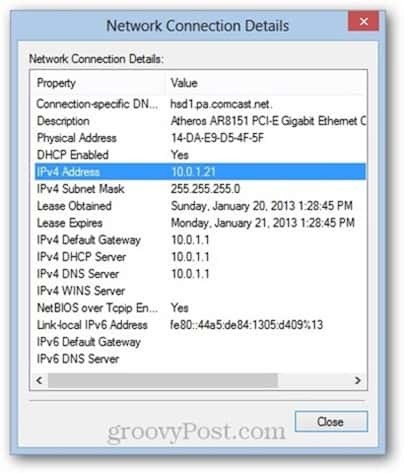 Windows 8 control media access (MAC) address address