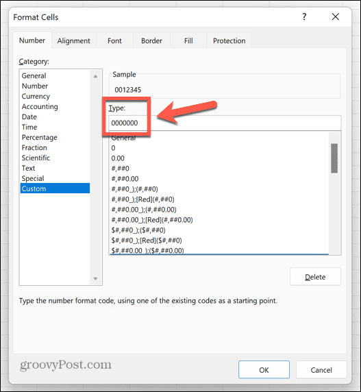 format personalizat excel