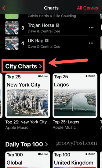Apple Music Charts topuri orasului