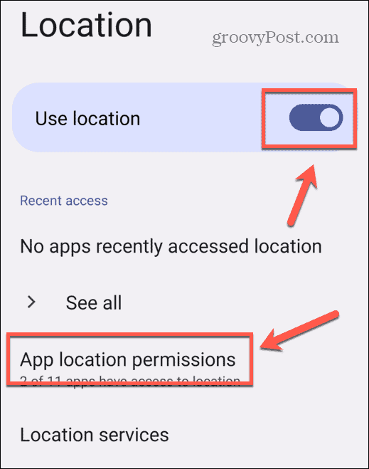 permisiuni de localizare Android
