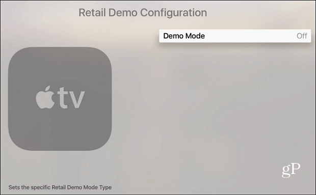 apple TV Demo Mode