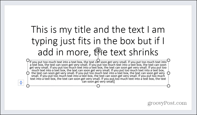 textul PowerPoint este prea mic