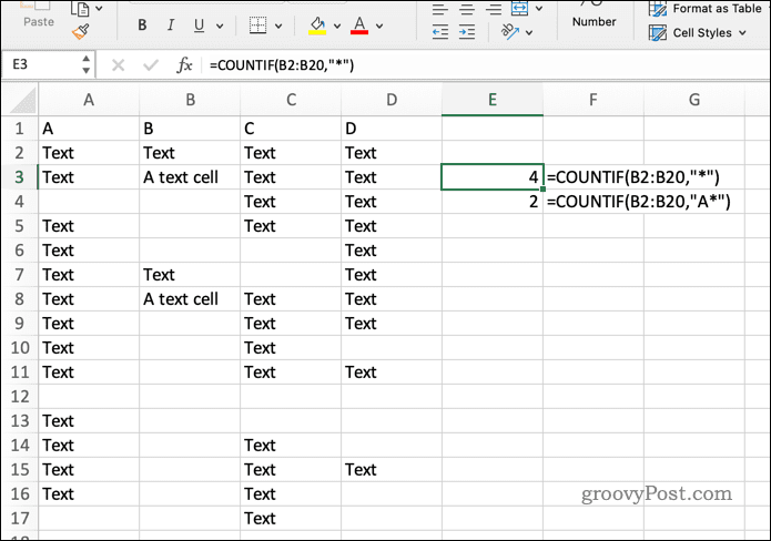Formula COUNITF în Excel