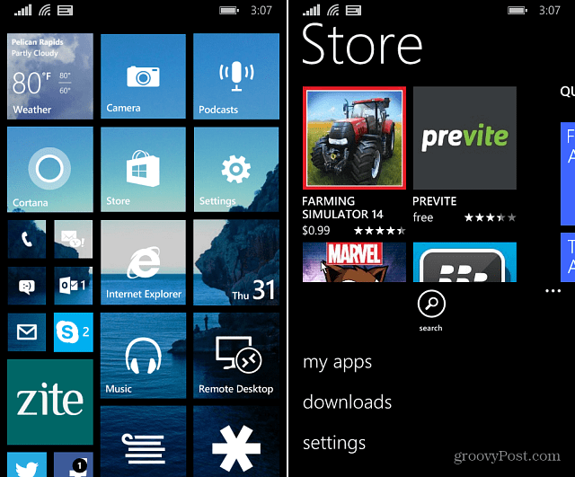 Setări magazin Windows Phone 8.1