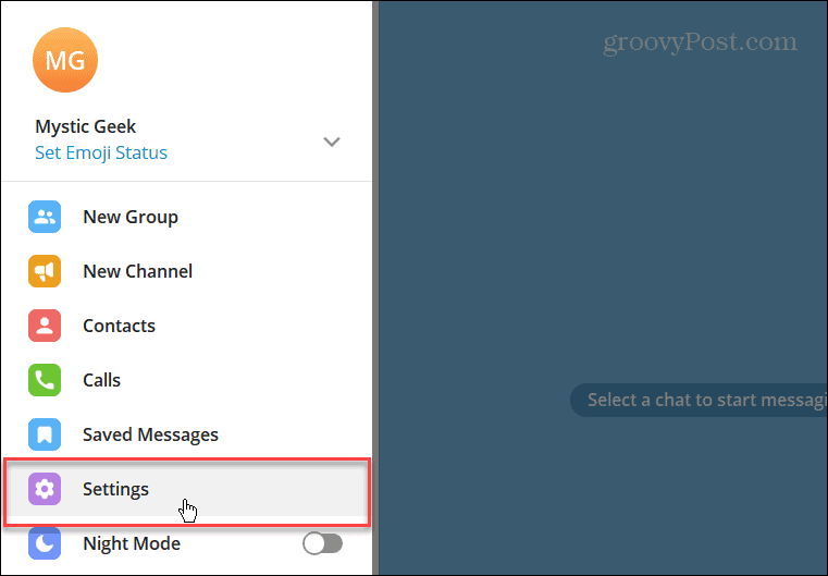 Setări Telegram în aplicația desktop