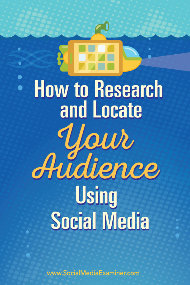 Cum să căutați și să vă localizați publicul utilizând rețelele sociale: examinatorul rețelelor sociale