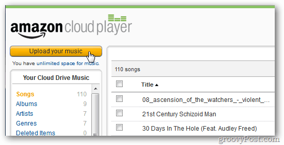 Amazon Cloud Player Încarcă-ți muzica