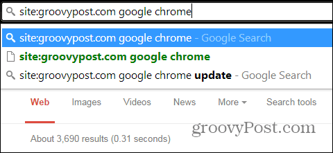 Căutare Chrome într-un singur site