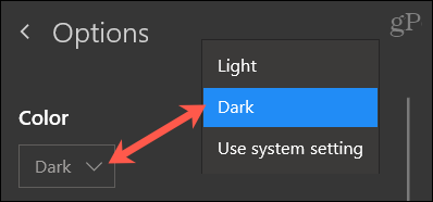Alegeți Color, Dark pentru OneNote Windows 10