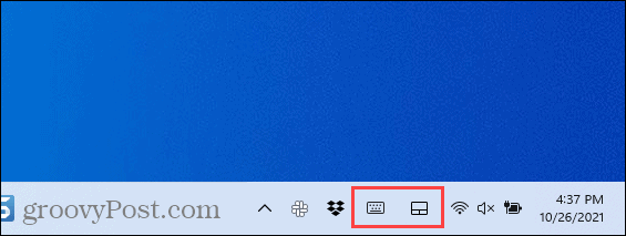 Pictogramele de colț din bara de activități în Windows 11