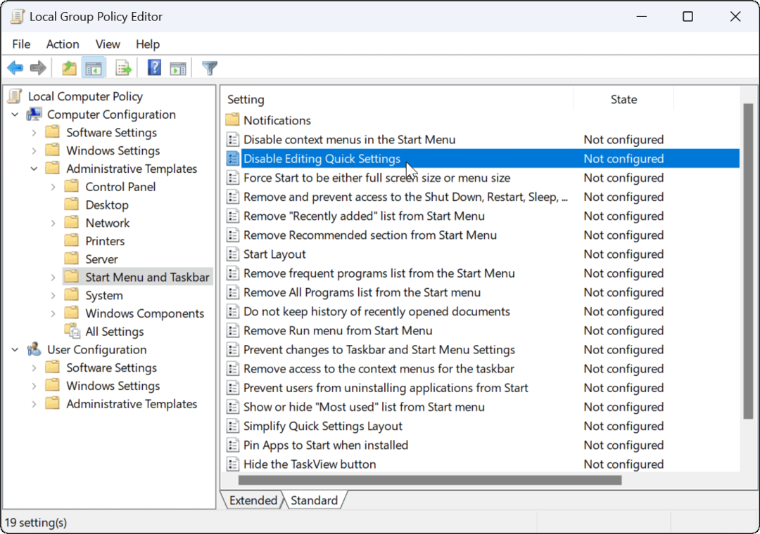 Preveniți modificările rapide ale setărilor pe Windows 11