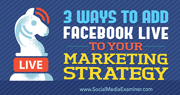3 moduri de a adăuga Facebook Live la strategia dvs. de marketing de Matt Secrist pe Social Media Examiner.
