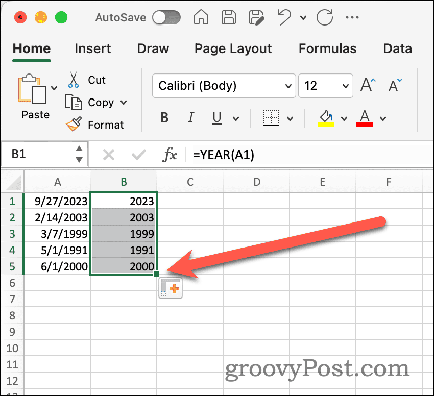 Mânerul de completare automată în Excel
