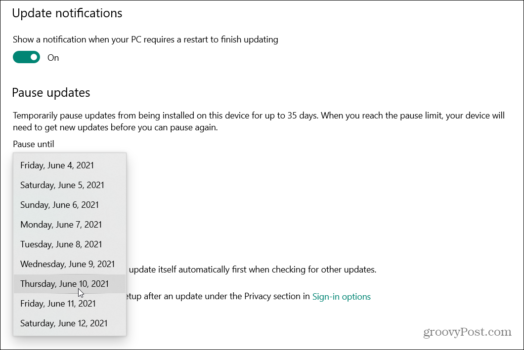 Cum să amânați actualizarea Windows 10 mai 2021 (versiunea 21H1)