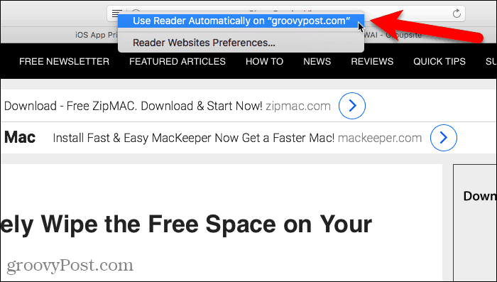 Utilizați Reader automat în Safari pentru Mac