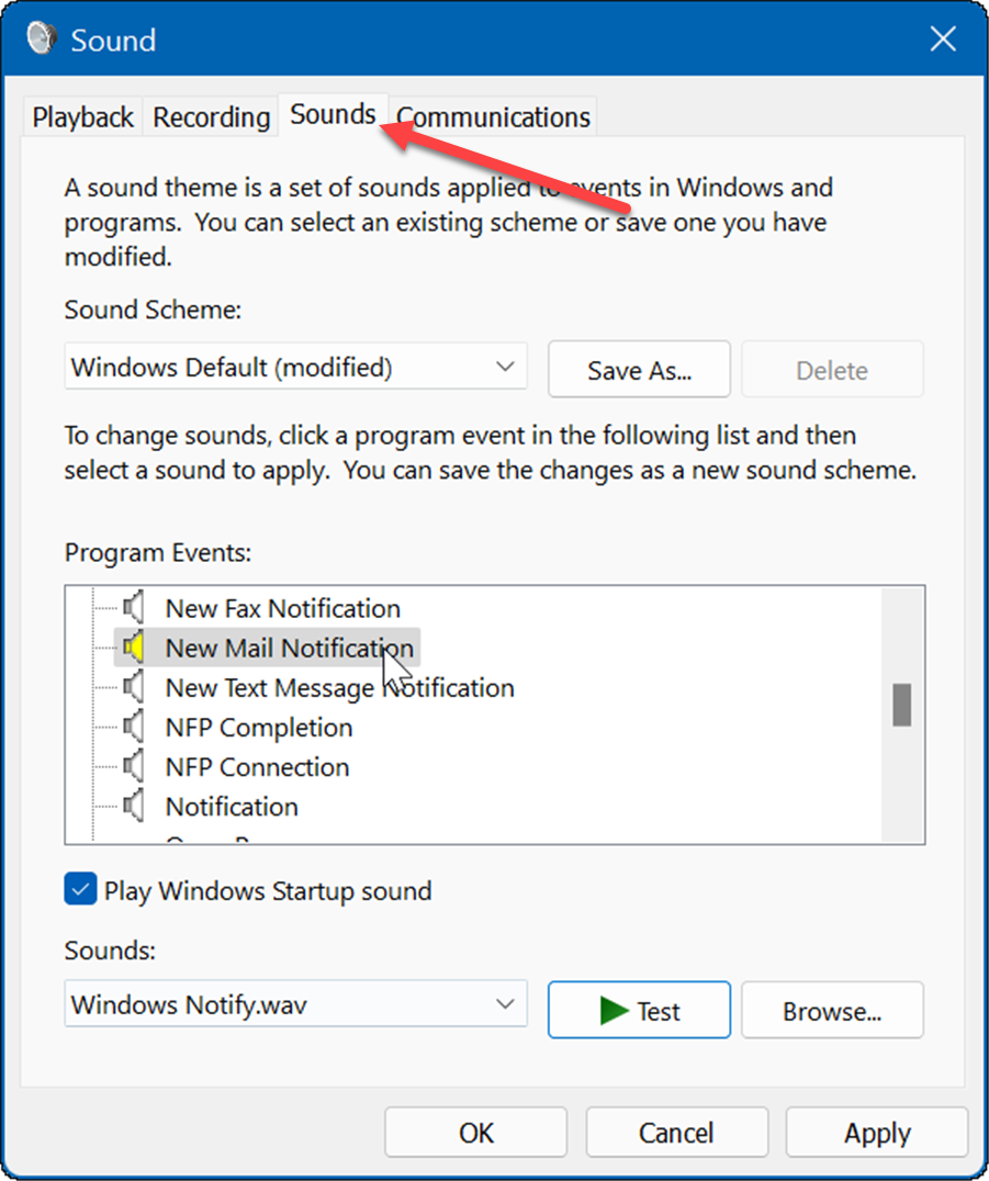 gestionați sunetele sistemului pe Windows 11