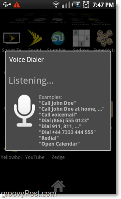 Dialer vocal ascultând comenzile de pe telefonul Android