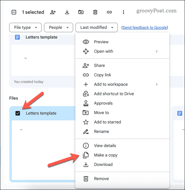 Realizarea unei copii a unui document Google Docs