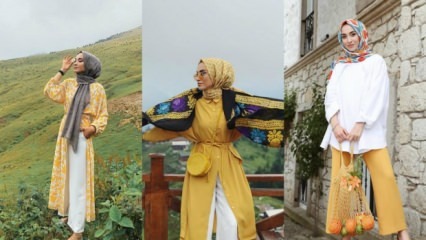 Haine galbene în haine hijab