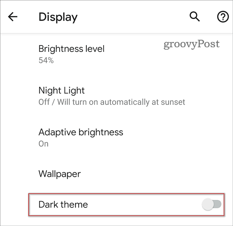 tema întunecată pentru Android