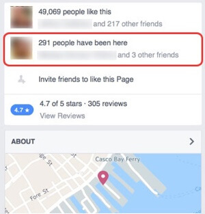 verificare pagină facebook în exemplu