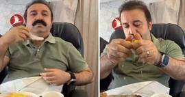 Reacția lui Şırdancı Mehmet în avion! A scos siropul din piept în avion...
