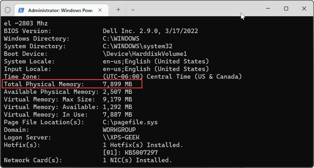 verificați informațiile RAM pe Windows 11