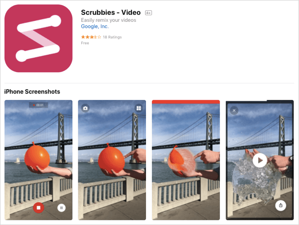 Creați videoclipuri în buclă cu aplicația Scrubbies.