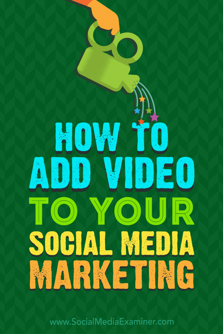 Cum să adăugați videoclipuri la marketingul dvs. de social media de Alex York pe Social Media Examiner.