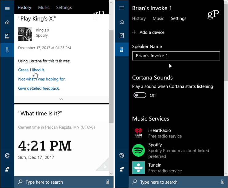 Cortana Windows 10 Invoca Setări