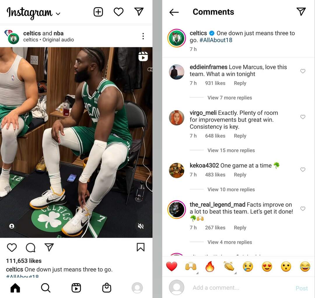 instagram-reel-celtics-conversații-exemplu