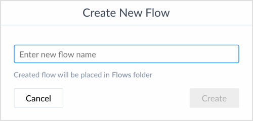 Introduceți un nou nume de flux în ManyChat.