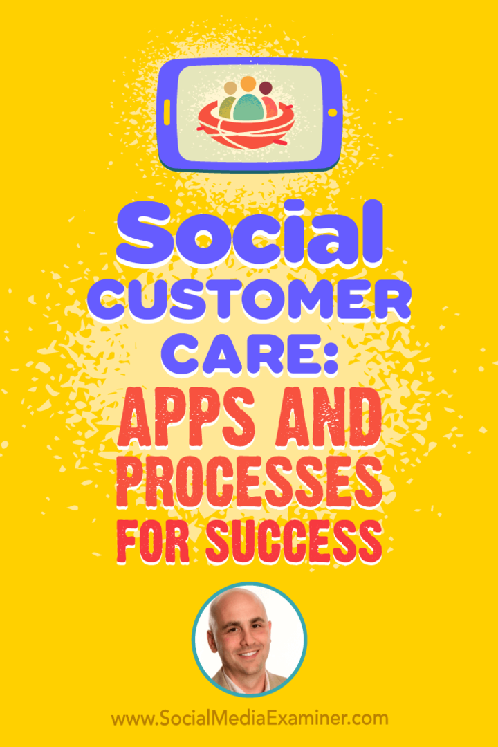 Asistență pentru clienți sociali: aplicații și procese pentru succes, oferind informații de la Dan Gingiss pe podcastul de socializare pentru marketing.