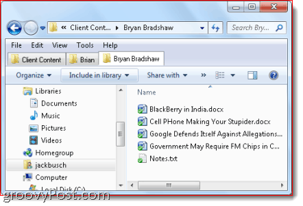 navigare cu file în Windows Explorer Qttabbar